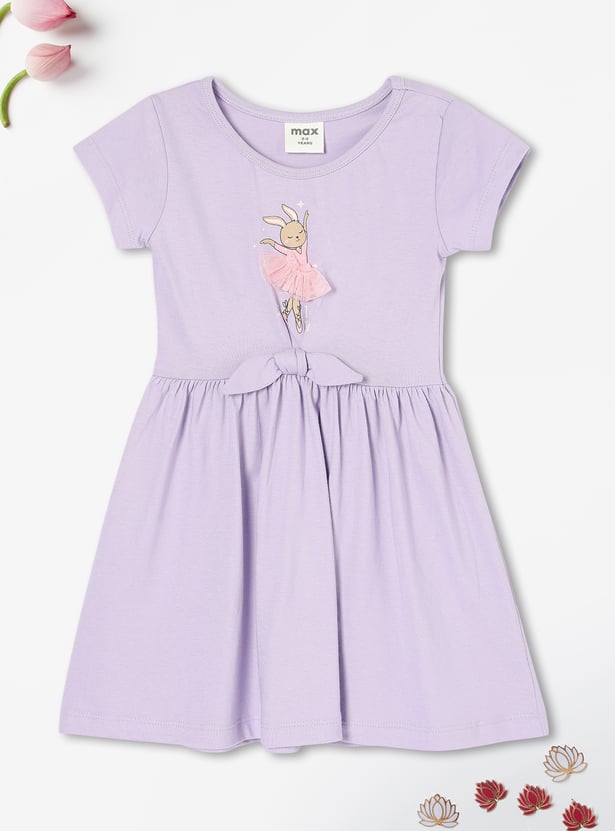 Buy Girls Applique Fit & Flare Dress Online at just Rs. 299.0 ...