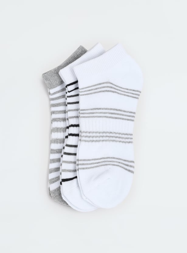 Boys Striped Ankle Length Socks - Pack of 3