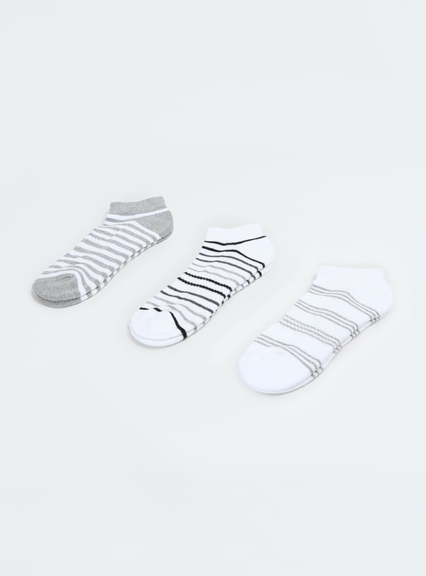 Boys Striped Ankle Length Socks - Pack of 3