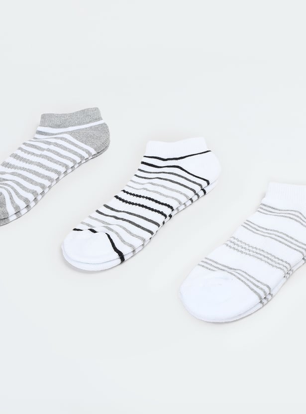 Boys Striped Ankle Length Socks - Pack of 3