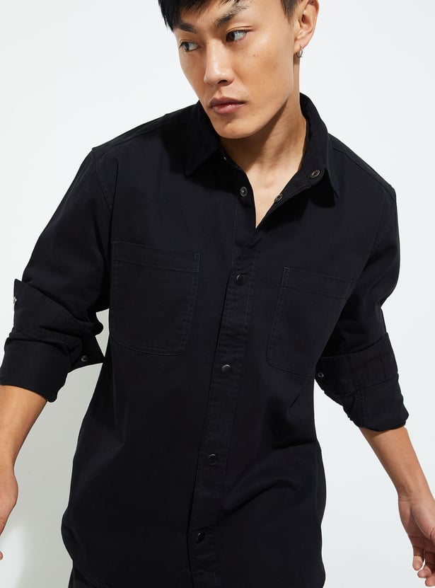 URB_N Men Solid Oversized Shirt