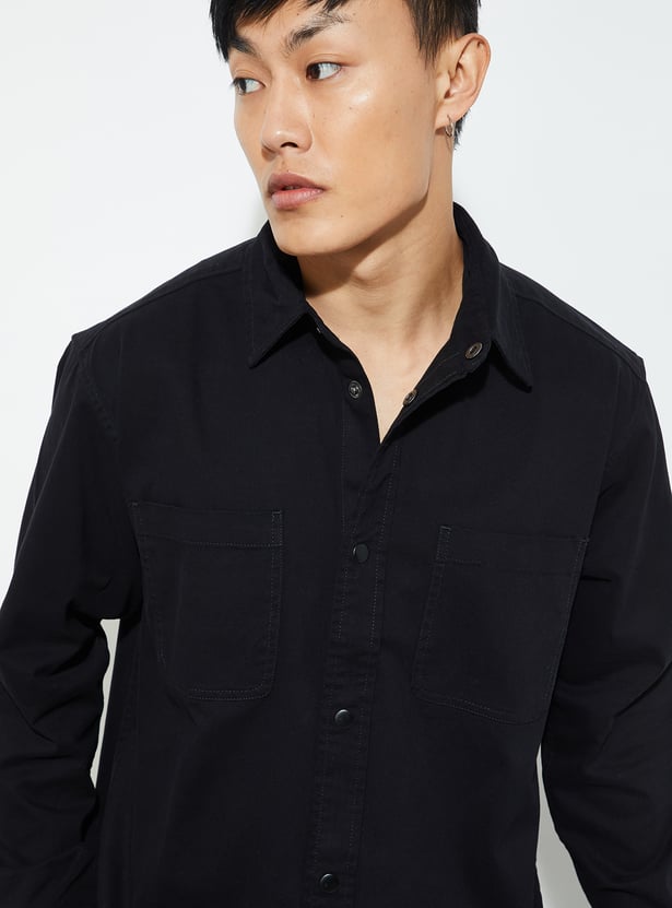 URB_N Men Solid Oversized Shirt