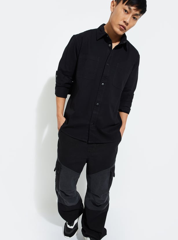 URB_N Men Solid Oversized Shirt