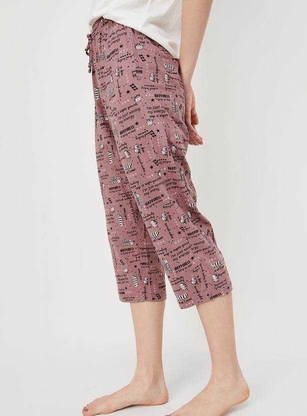 Buy Women Printed Knit Capris Online At Just Rs. 449.0 - 1000014285392 