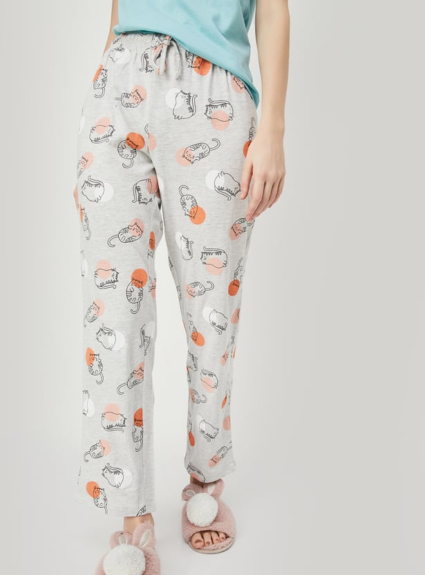 Women Printed Knit Pyjamas