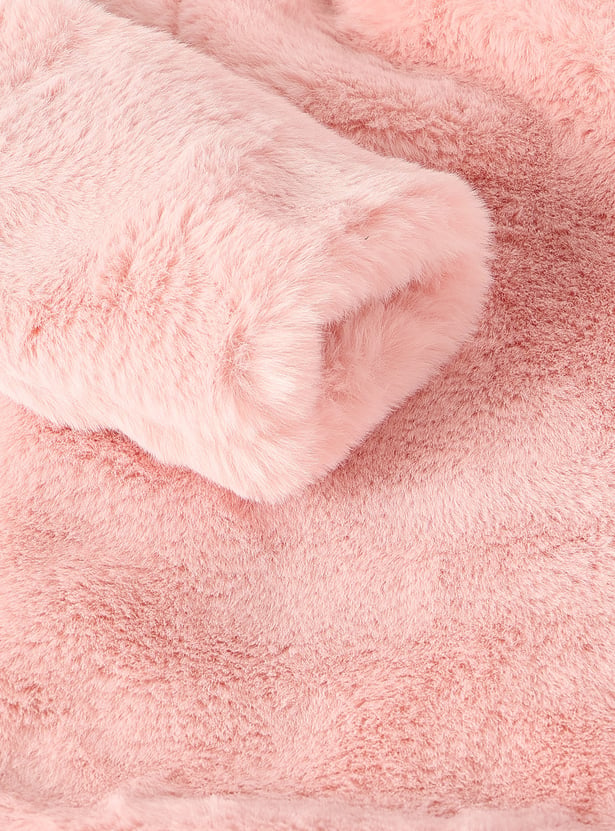 Girls Textured Hooded Jacket
