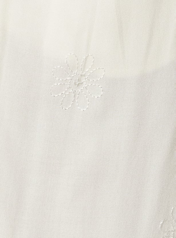 Women Embroidered Palazzos with Lace