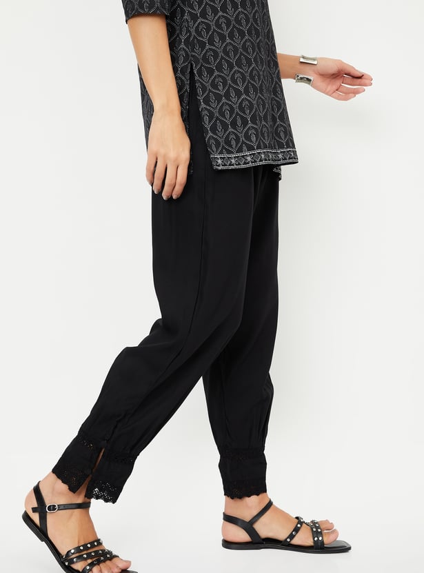 Women Lace Hem Salwar Pants