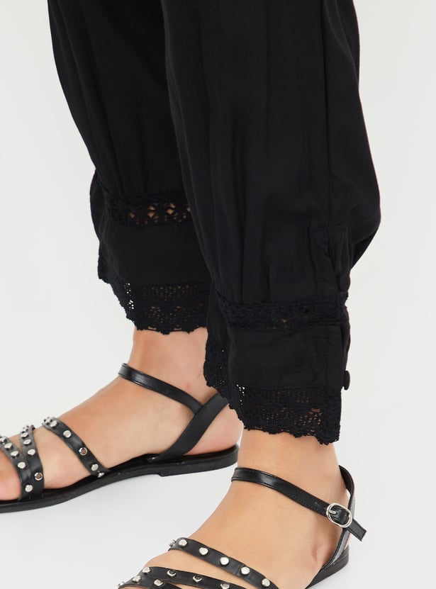 Women Lace Hem Salwar Pants