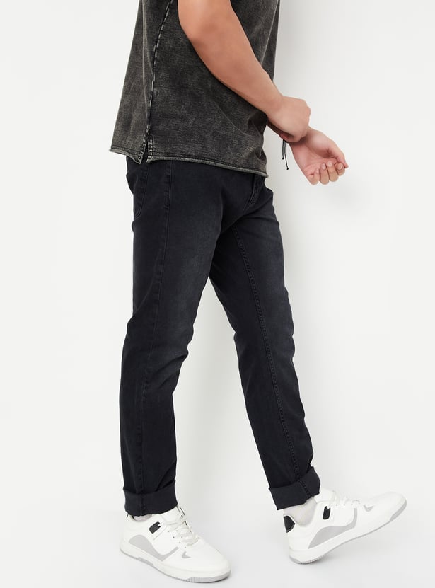 Men Slim Fit Washed Jeans