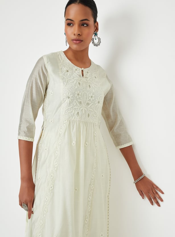 Kalki x Max Women Embroidered Straight Kurta