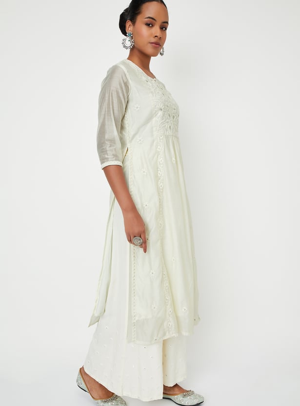 Kalki x Max Women Embroidered Straight Kurta