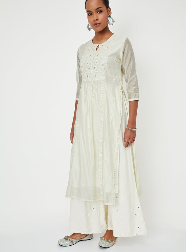 Kalki x Max Women Embroidered Straight Kurta