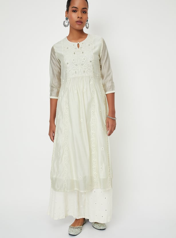 Kalki x Max Women Embroidered Straight Kurta