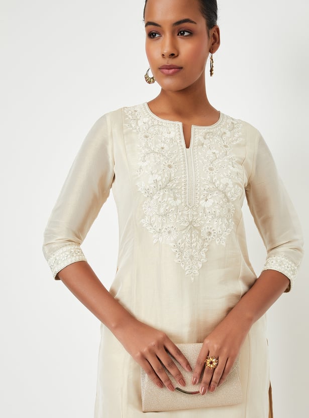 Kalki x Max Women Embroidered Straight Kurta