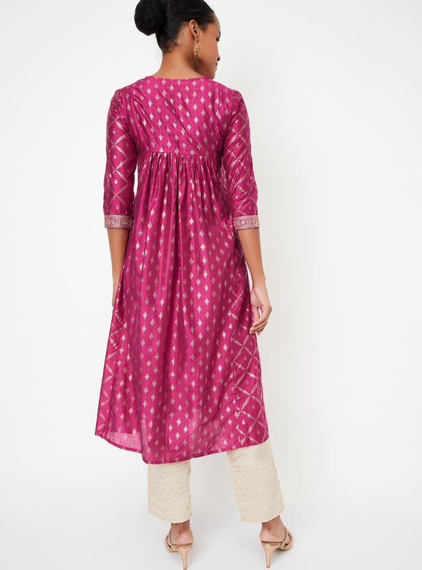 Kalki x Max Women Foil Printed Kalidar Kurta