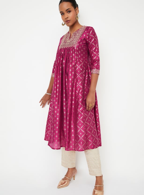 Kalki x Max Women Foil Printed Kalidar Kurta