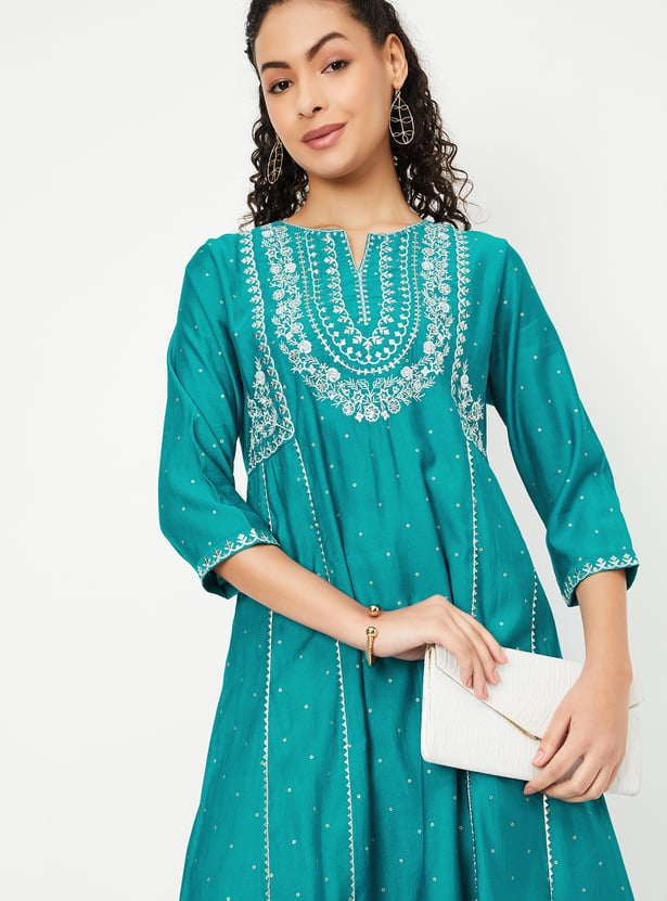 Kalki x Max Women Embroidered Kalidar Kurta