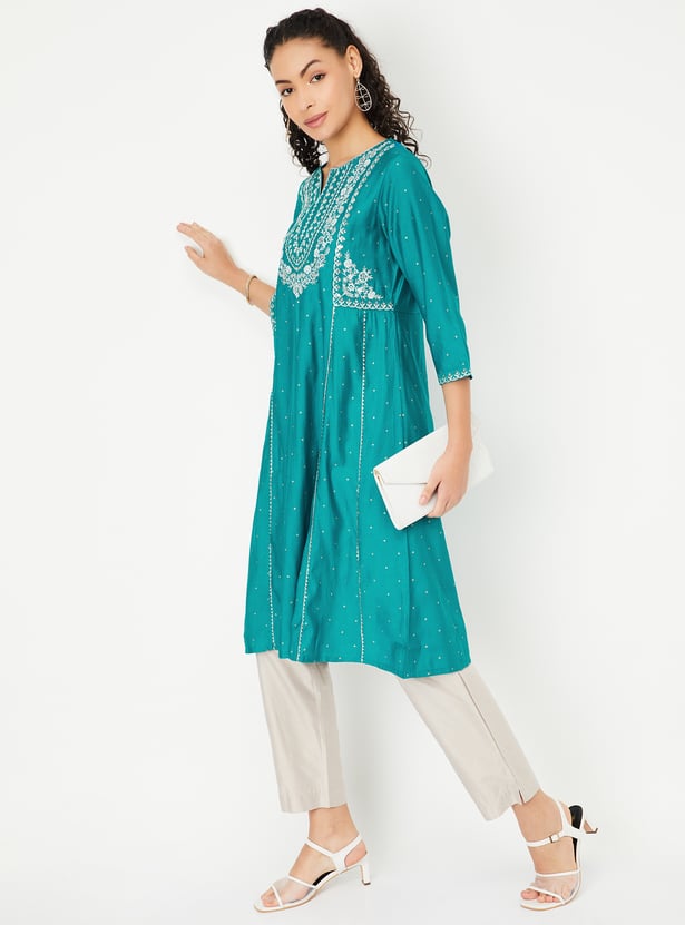 Kalki x Max Women Embroidered Kalidar Kurta