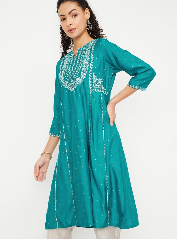 Kalki x Max Women Embroidered Kalidar Kurta