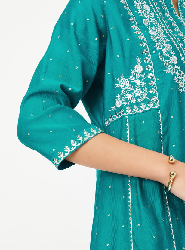 Kalki x Max Women Embroidered Kalidar Kurta