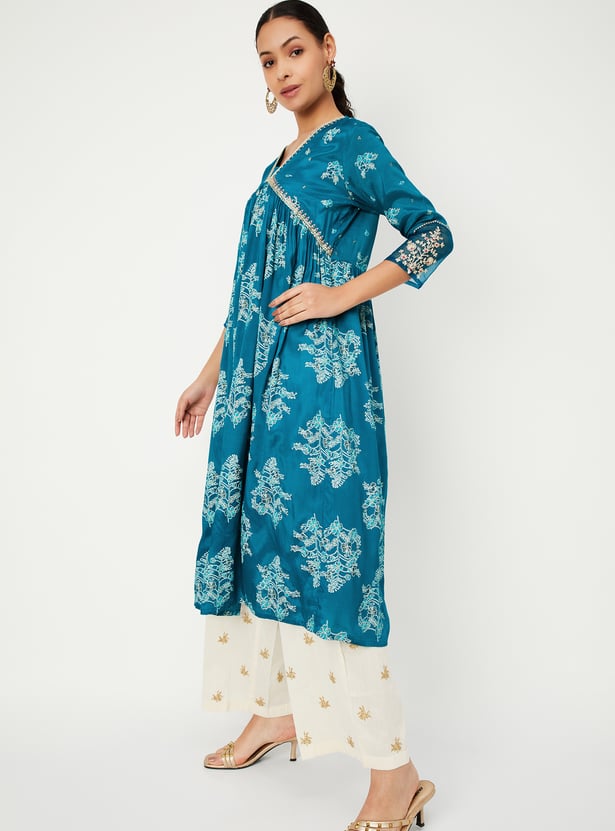 Kalki x Max Women Floral Print Alia Cut Kurta