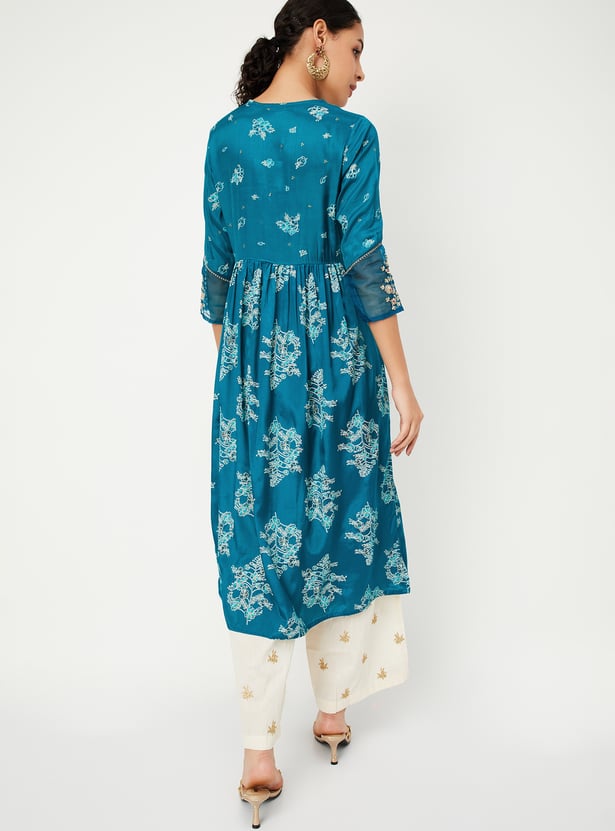 Kalki x Max Women Floral Print Alia Cut Kurta