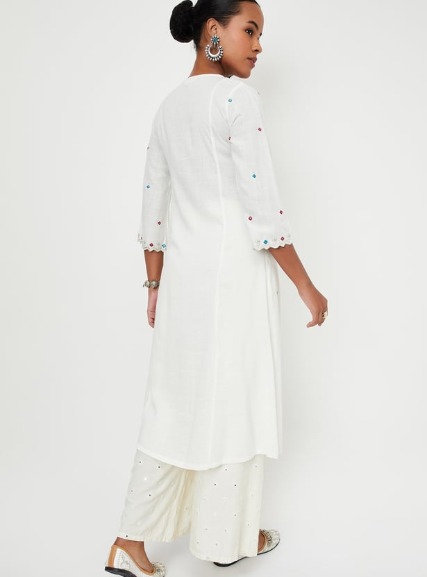 Kalki x Max Women Embroidered A-Line Kurta