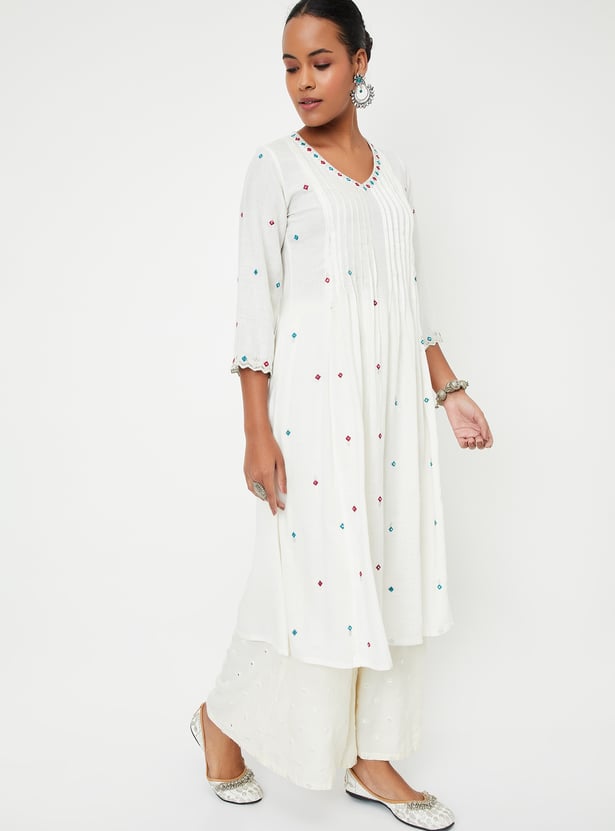 Kalki x Max Women Embroidered A-Line Kurta