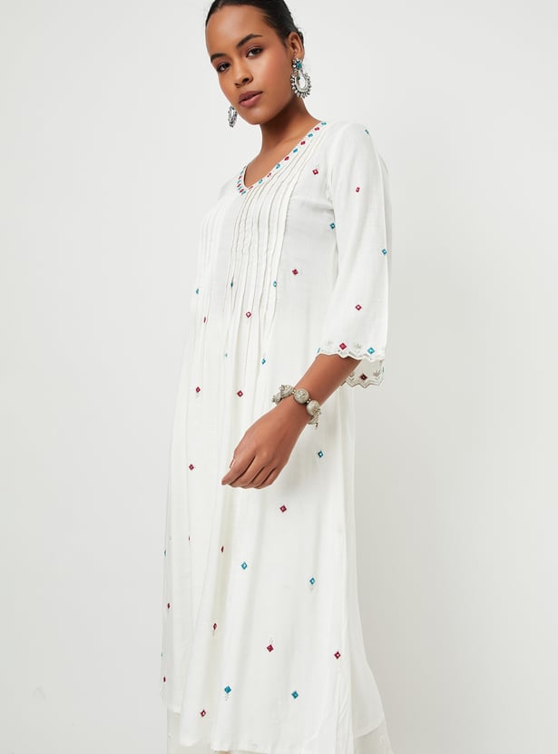 Kalki x Max Women Embroidered A-Line Kurta