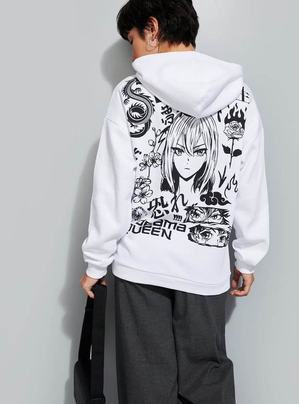 URB_N Women Back Printed Hooded Sweatshirt