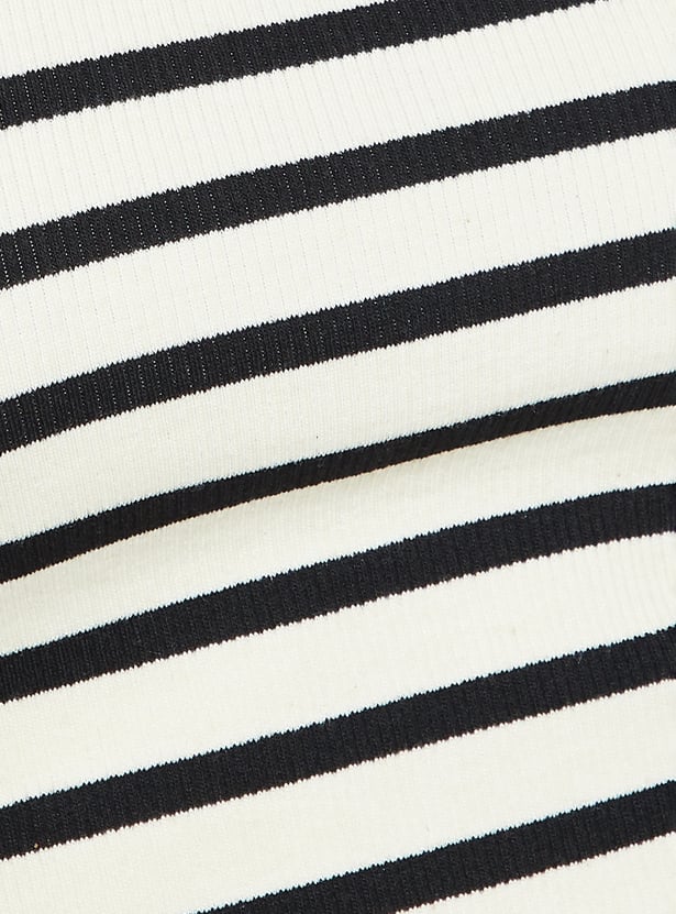 URB_N Women Striped Crop Tank Top