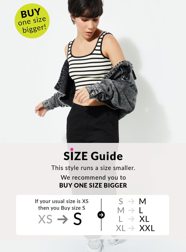 URB_N Women Striped Crop Tank Top