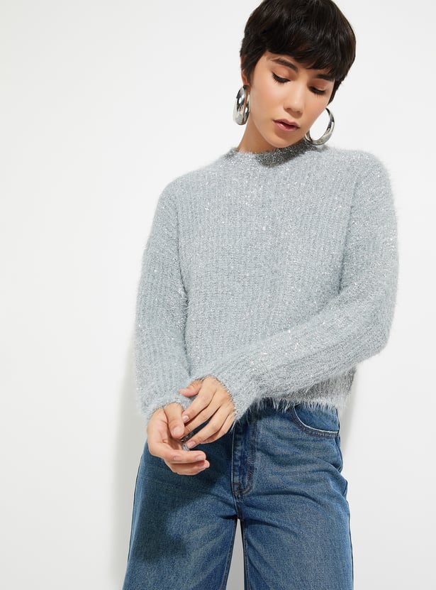 URB_N Women Shimmery Sweater