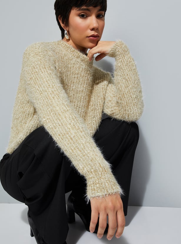 Buy URB_N Women Shimmery Sweater Online at just