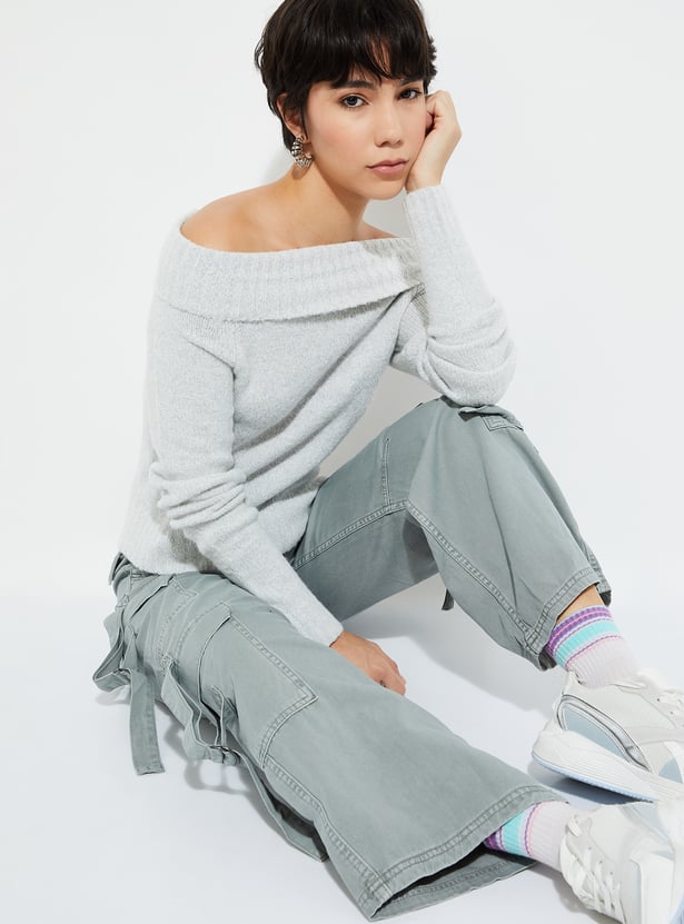 URB_N Women Off-Shoulder Sweater