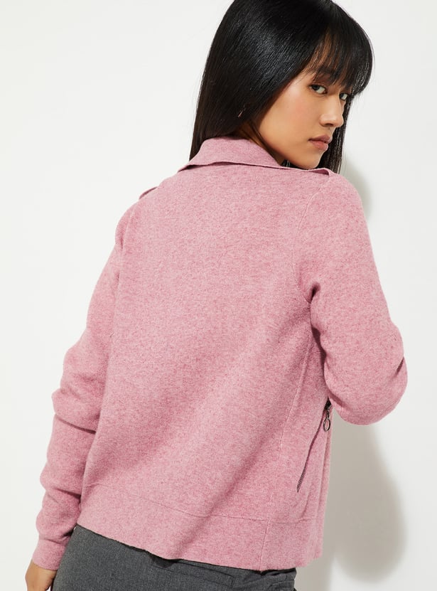 URB_N Women Knit Zip-Up Jacket