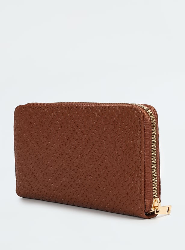 Women Textured Zip Around Wallet