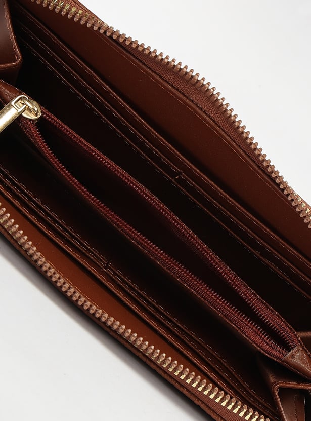 Women Textured Zip Around Wallet
