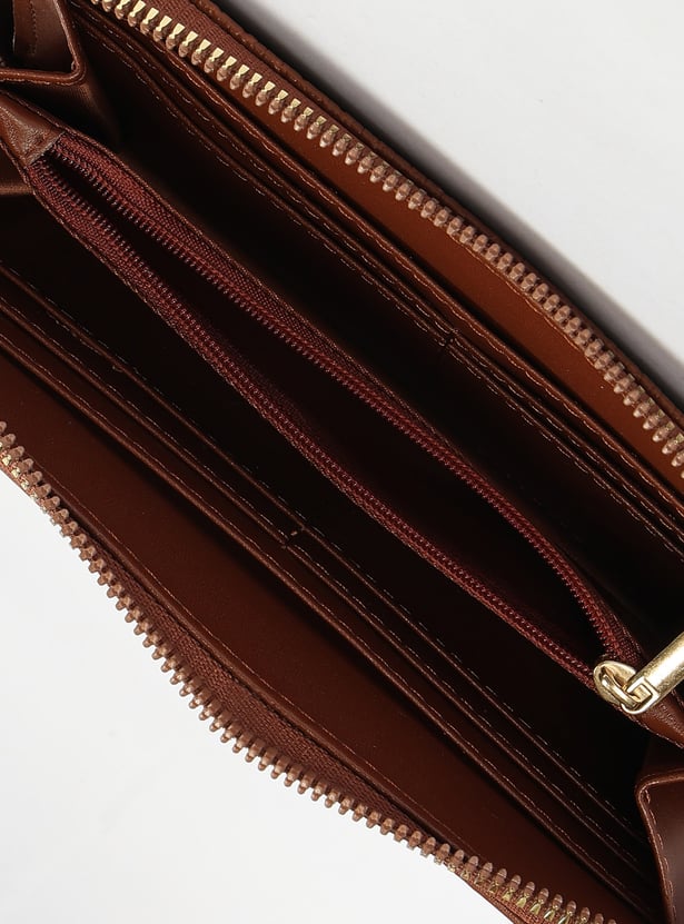 Women Textured Zip Around Wallet