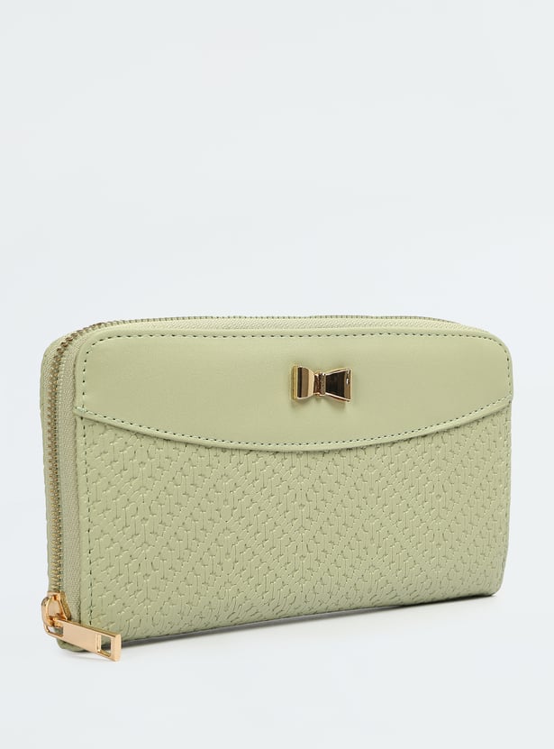 Women Textured Zip Around Wallet