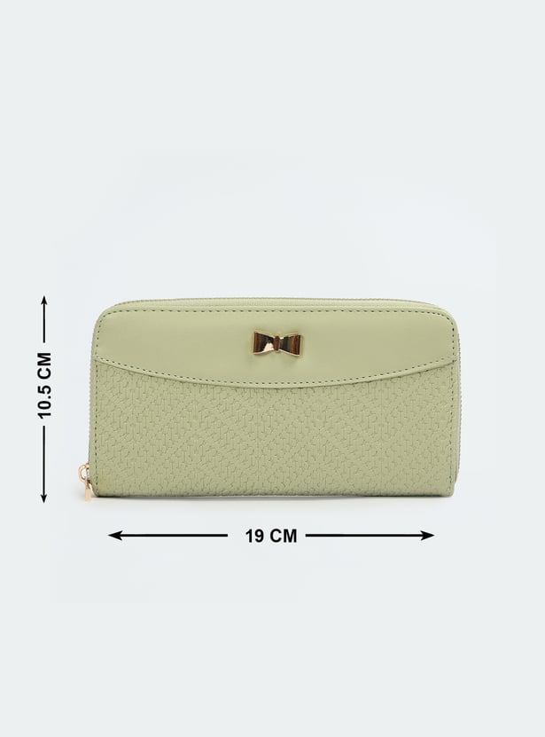 Women Textured Zip Around Wallet