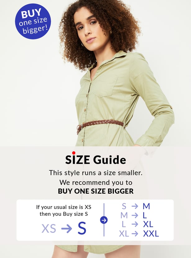 Women Solid Belted Tunic