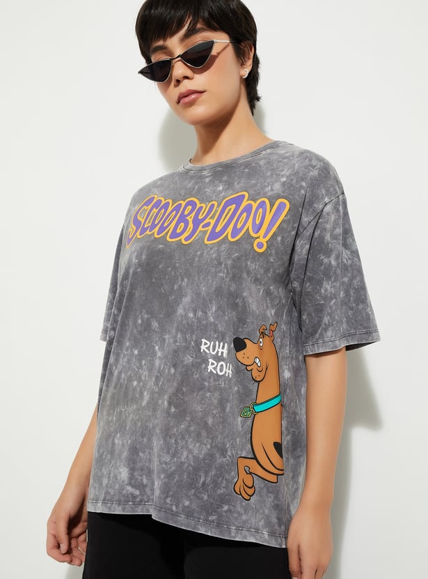 URB_N Women Boxy Fit Scooby-Do Print T-shirt