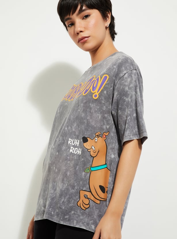 URB_N Women Boxy Fit Scooby-Do Print T-shirt