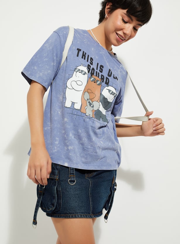 URB_N Women We Bare Bears Print Boxy Fit T-shirt