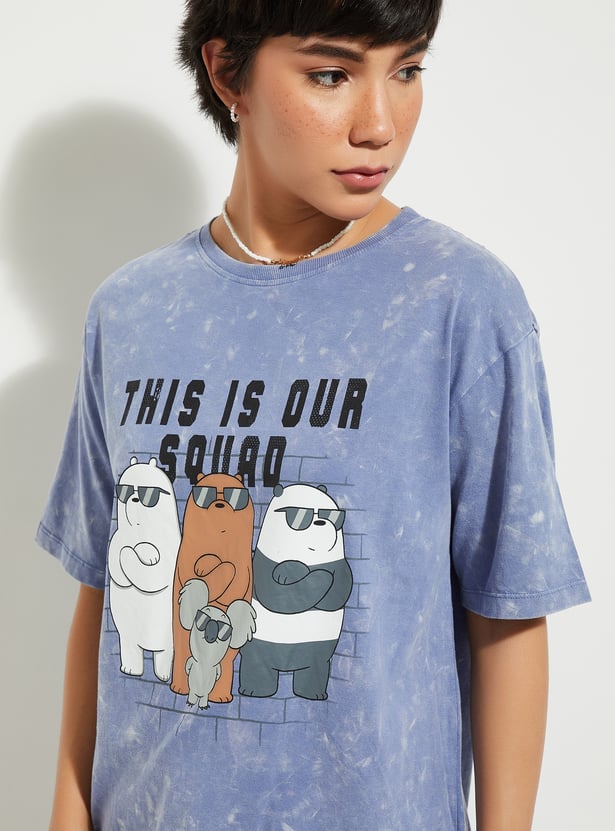 URB_N Women We Bare Bears Print Boxy Fit T-shirt
