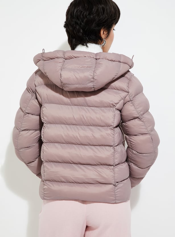 URB_N Women Quilted Puffer Jacket with Hood