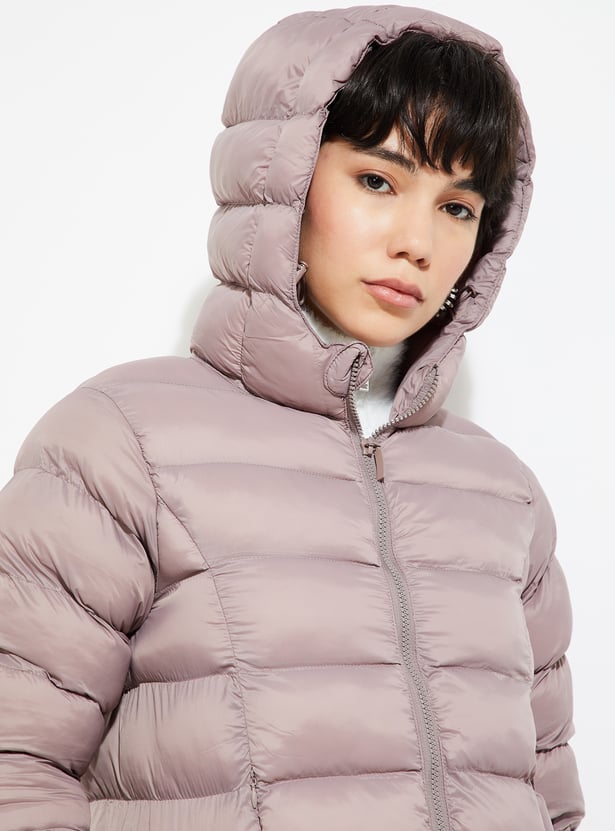 URB_N Women Quilted Puffer Jacket with Hood