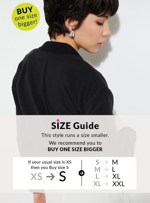 Buy URB_N Women Solid Bomber Jacket Online at just Rs. 1899.0